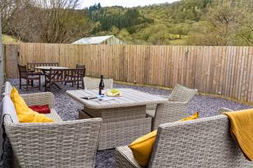 The outside space is a lovely spot to sit back and relax.