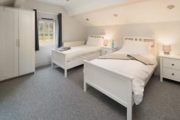 A peaceful night's sleep is promised in the second twin room.