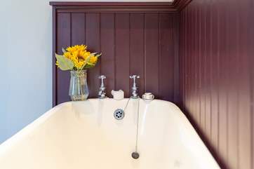 Enjoy a soak in the bath tub after a day of exploring.