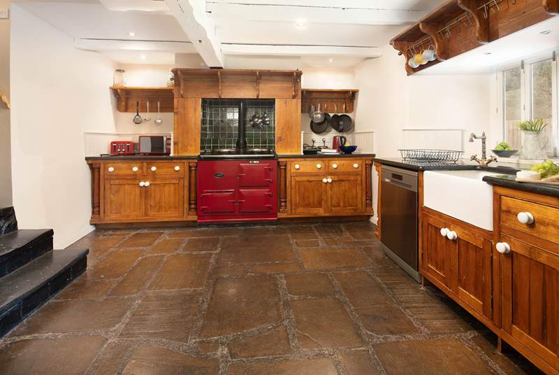 Brimming with character, the spacious kitchen is perfect for creating holiday feasts.