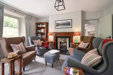 One of the cosy reception rooms (the fireplace is ornamental only).