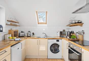 Rustle up a holiday feast in the well-equipped kitchen.