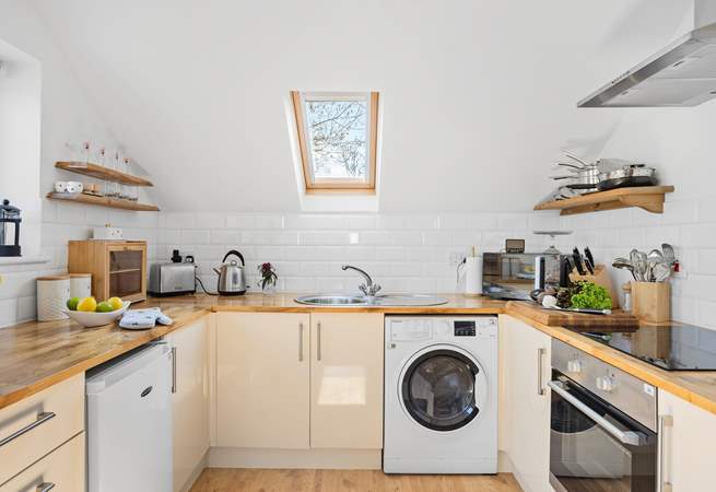 Rustle up a holiday feast in the well-equipped kitchen.