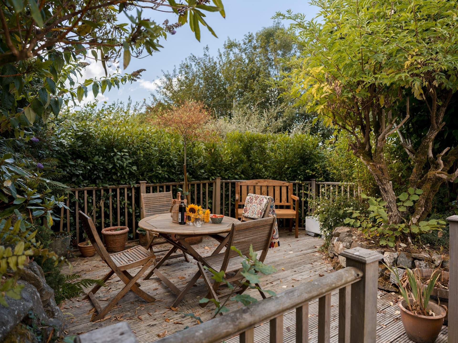 The secluded and private decking area.