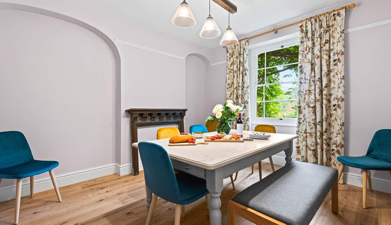 The dining-room is a lovely, light space.