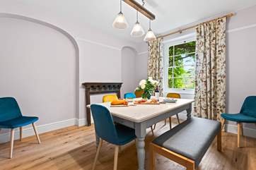 The dining-room is a lovely, light space.