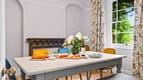 Gather together for cheese and wine in the dining-room.
