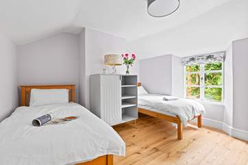 Bedroom 4 is a pretty twin room.