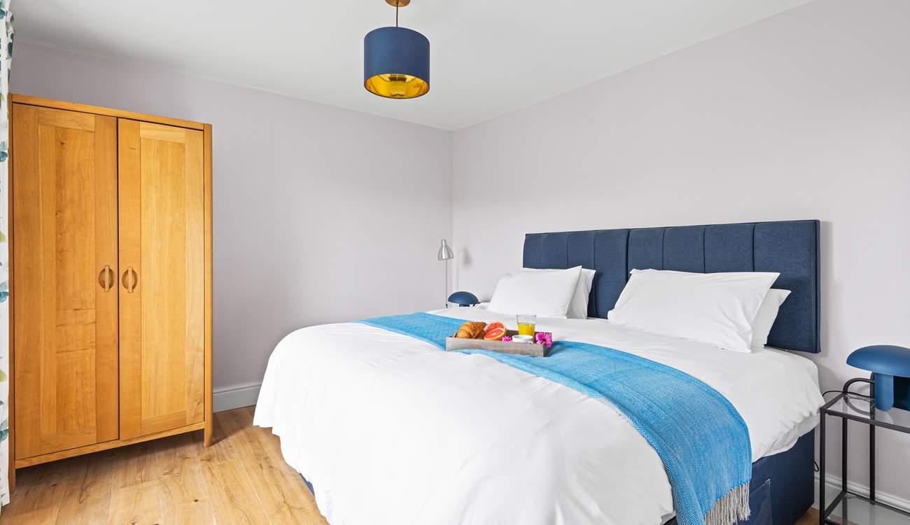 Bedroom 2 has a sumptuous 'zip and link' bed, which can either be made up as a twin or a super-king double.