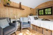 The shepherd's hut is beautifully crafted.