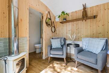 A cosy wood-burner will keep you warm in cooler months.