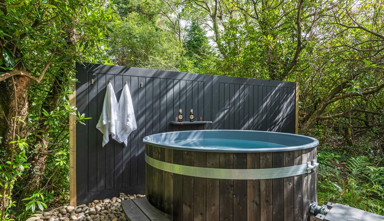 The dreamy hot tub is all yours.