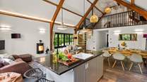 Light and spacious, this sociable space is perfect for a family or group of friends.