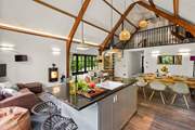 Light and spacious, this sociable space is perfect for a family or group of friends.