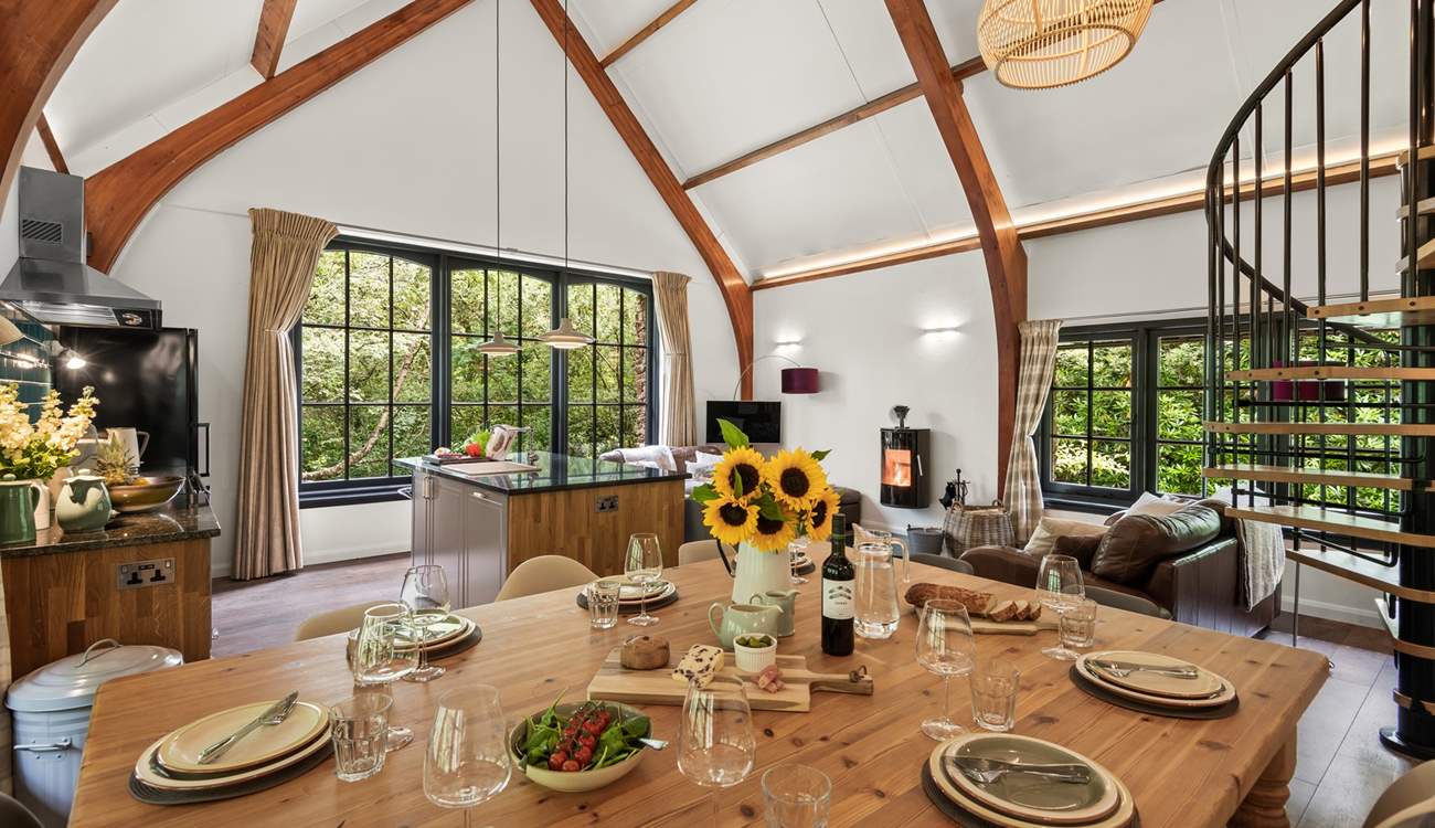 Gather everyone around the table to chat about the day's adventures.