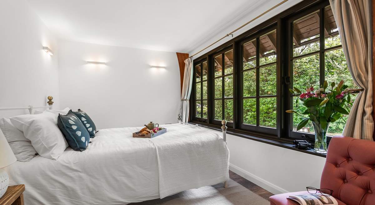 Four fabulous bedrooms await, three in the cottage and the fourth in the cute shepherd's hut. This is delightful bedroom two.