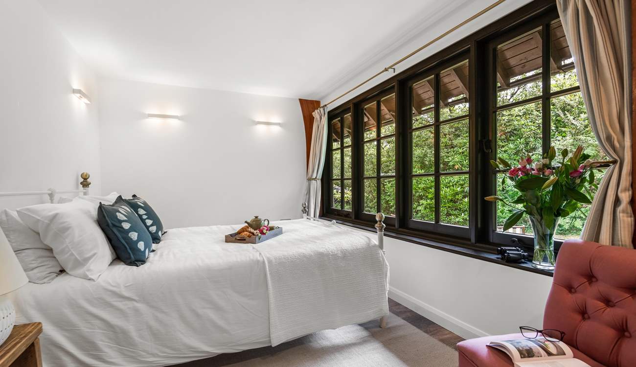 Four fabulous bedrooms await, three in the cottage and the fourth in the cute shepherd's hut. This is delightful bedroom two.