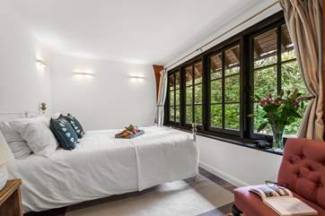 Four fabulous bedrooms await, three in the cottage and the fourth in the cute shepherd's hut. This is delightful bedroom two.