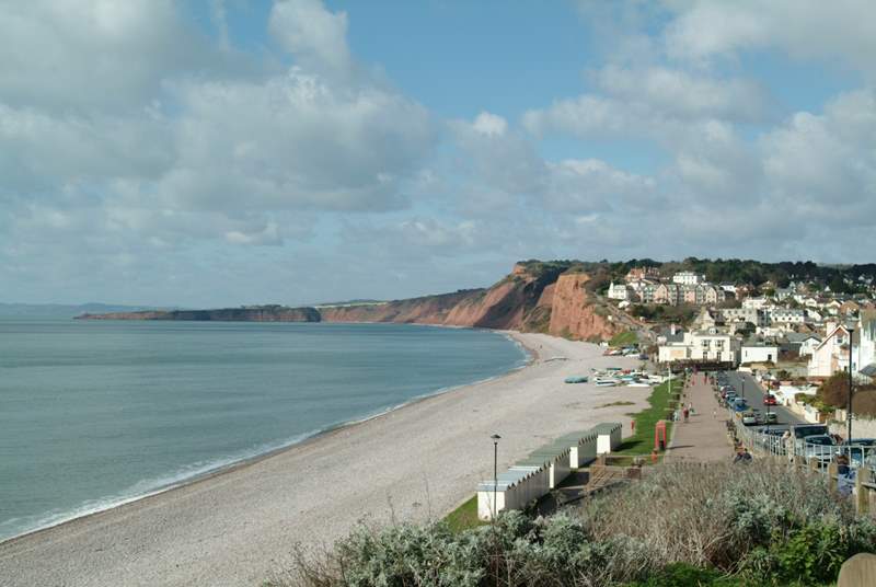 The lovely beach at Budleigh Salterton.