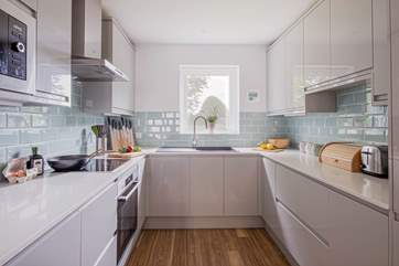 The modern kitchen has everything you'll need.
