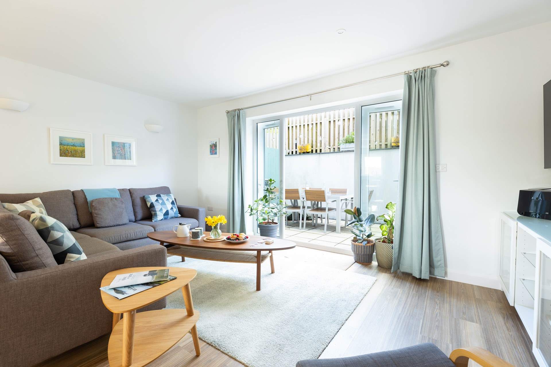 The open plan living space. 