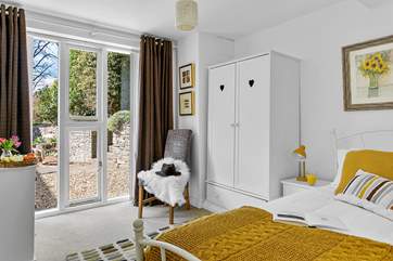 Bedroom 3 has a lovely outlook onto the terrace.