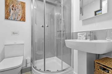 The shower-room on the lower ground floor.