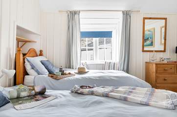 This twin room can be found at the rear of the cottage.