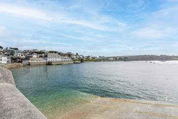 The calm waters of the harbour.