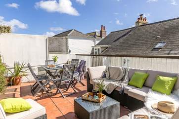 There is a seldom used patio for the adjoining property at the far side of the terrace and access may be required on limited occasions.
