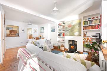 There are many spots to relax in the open plan living space.