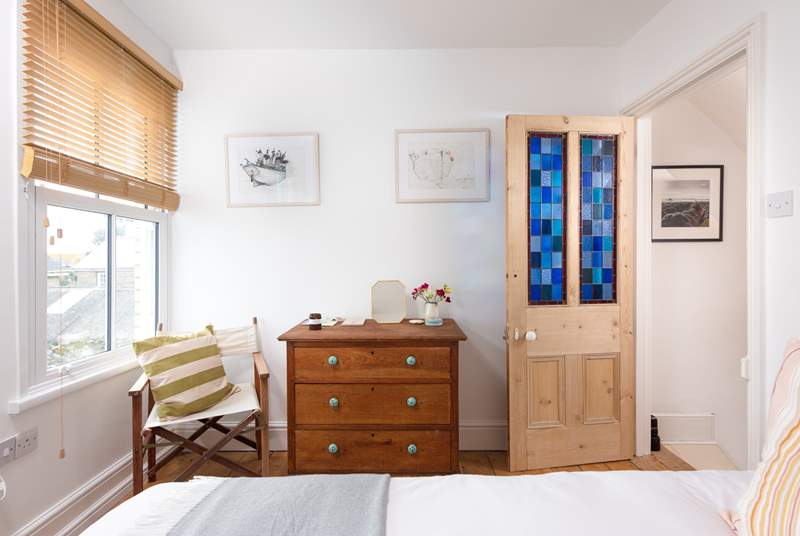 A stained glass door adds to the charming character of Number 4 Sea View.