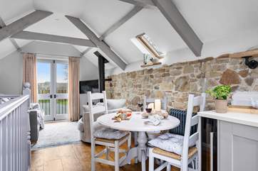 Head upstairs to the open plan living space.