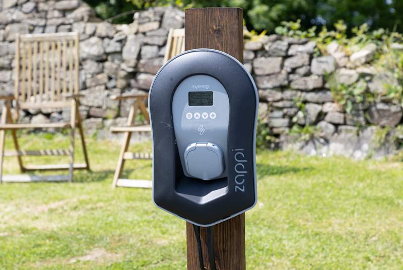 The electric car charging point.