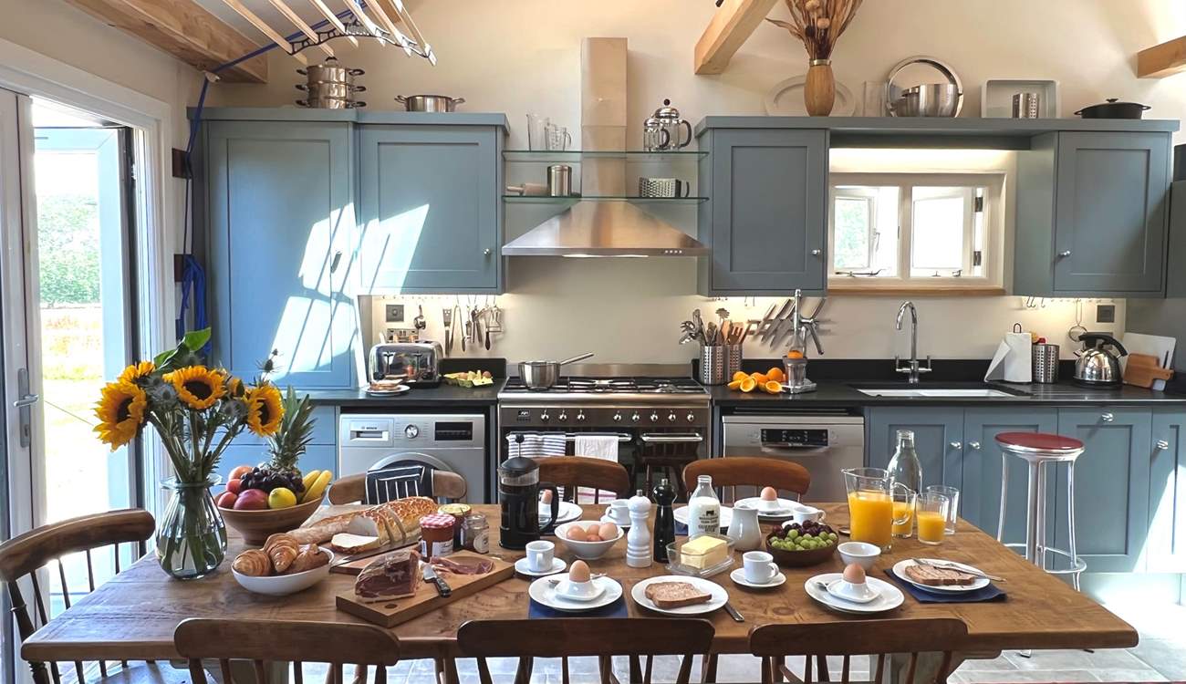 You will find all the equipment you need here to cook a holiday meal, including the all important dishwasher.