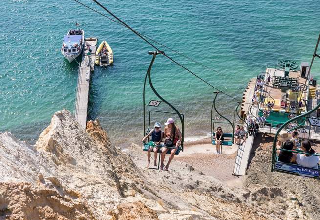 Visit The Needles and take the chairlift to the beach below.