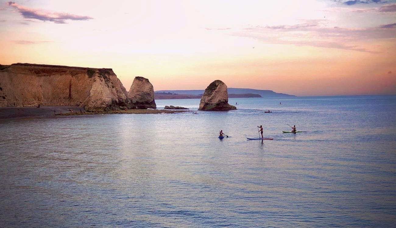 Freshwater Bay in West Wight is renowned for clear waters and stunning scenery.
