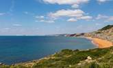 Looking towards Compton Bay. This stunning coastline often has perfect conditions for surfers and paragliders. The miles of beach are perfect for dog walkers. - Thumbnail Image