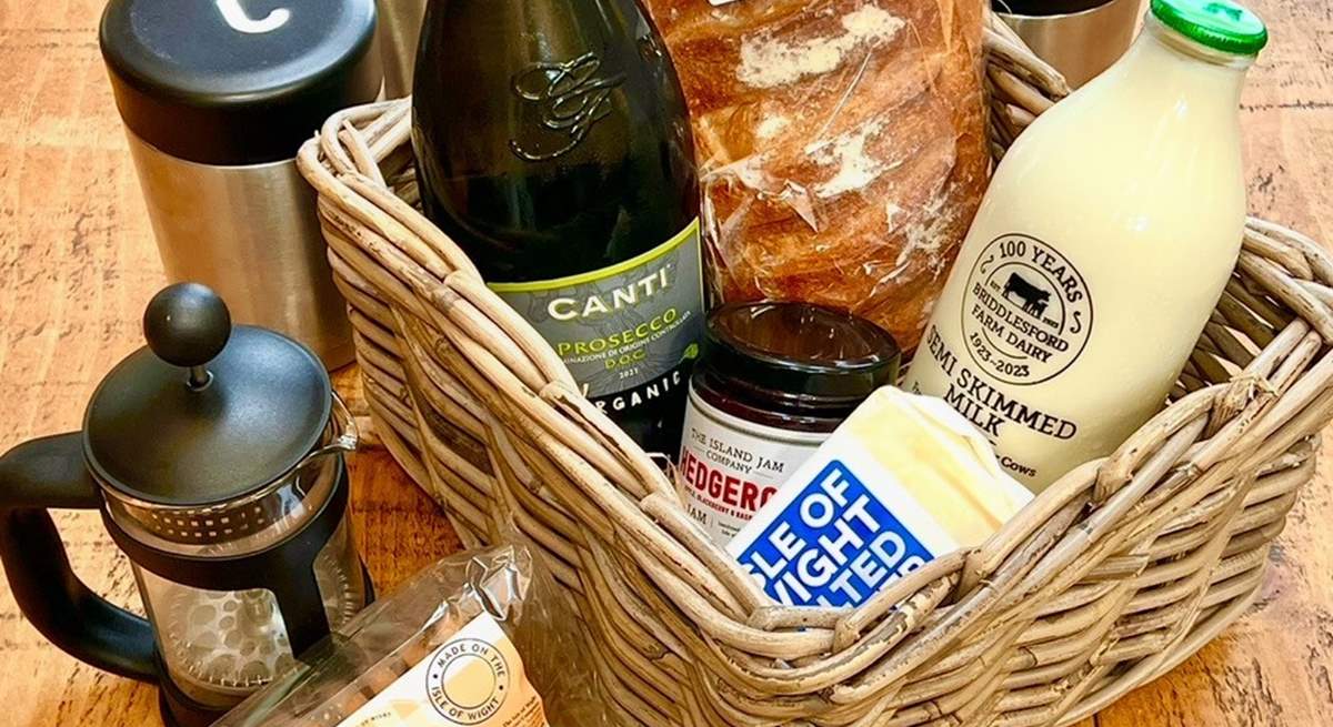 A thoughtful welcome basket with locally sourced goodies will be waiting for your arrival.
