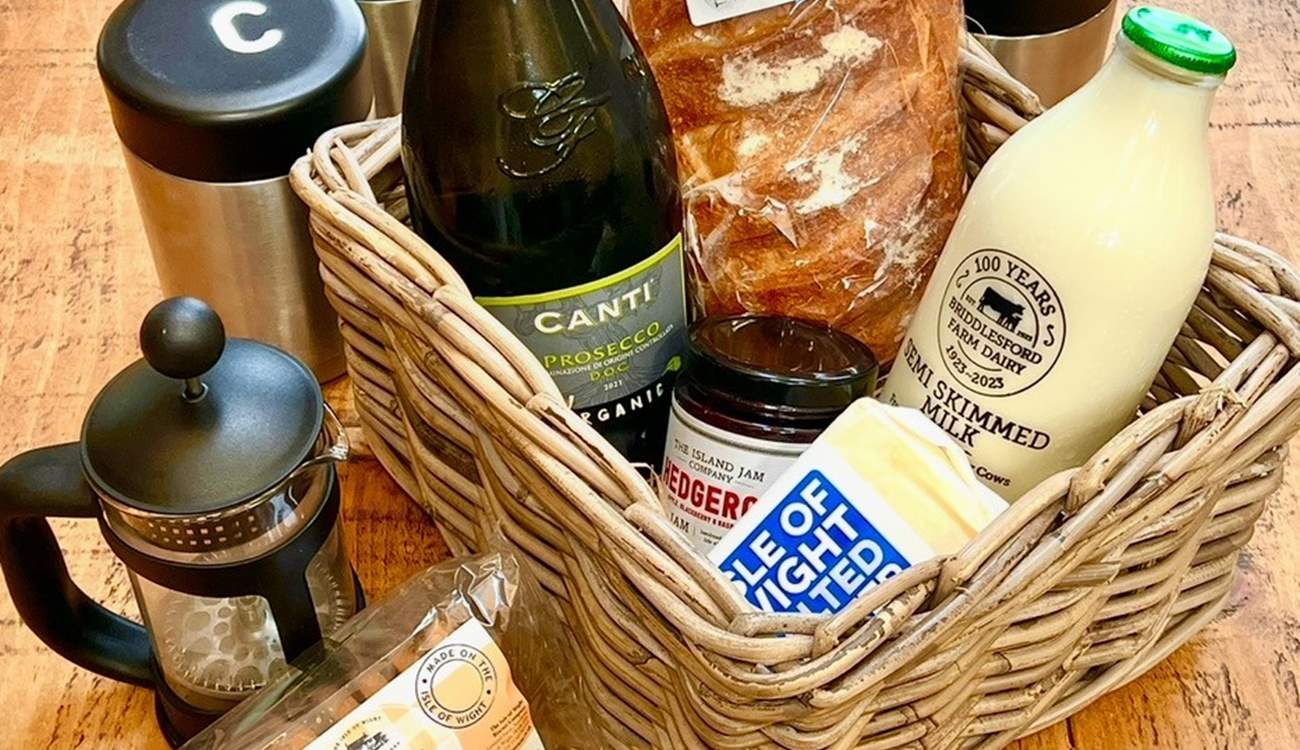 A thoughtful welcome basket with locally sourced goodies will be waiting for your arrival.