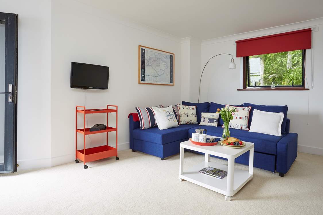 The comfy living-area is tastefully furnished.