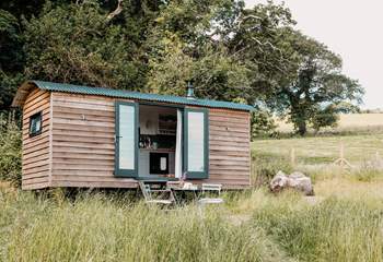 Welcome to Pippin, a truly charming hut, tucked away in a peaceful meadow with endless sea views... 