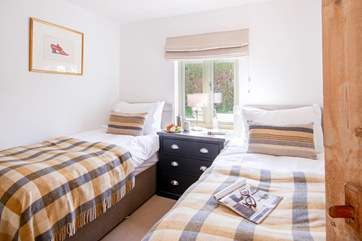 The cosy twin bedroom on the ground floor.