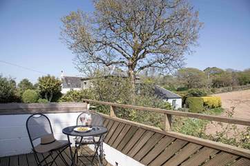 The lovely decking with far reaching views.
