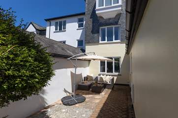 Soak up the Cornish sunshine in the lovely patio area.