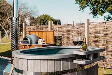 Bubble away the worries of everyday life in the glorious hot tub.