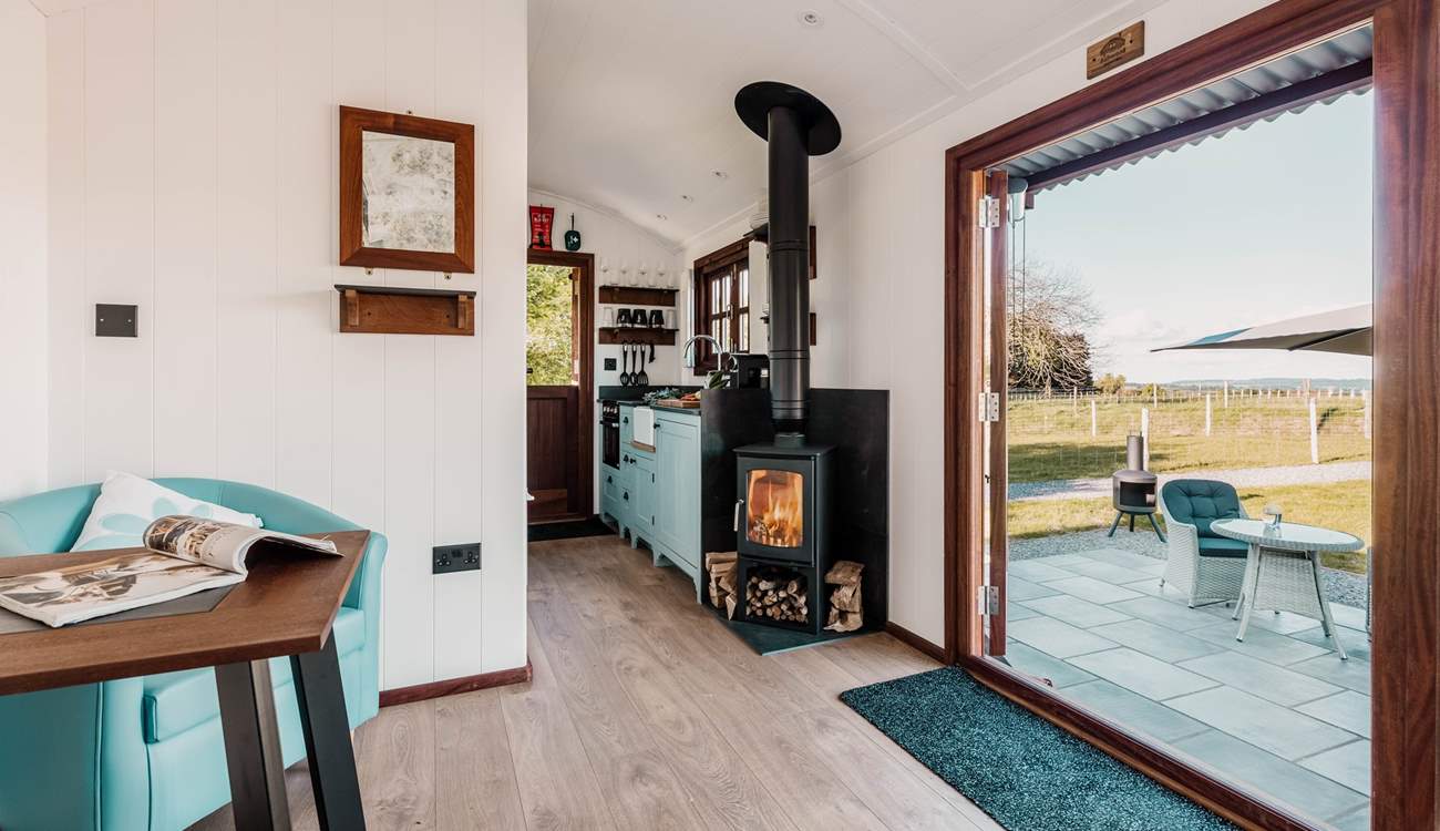 On cooler days light the wood-burner and keep cosy. 