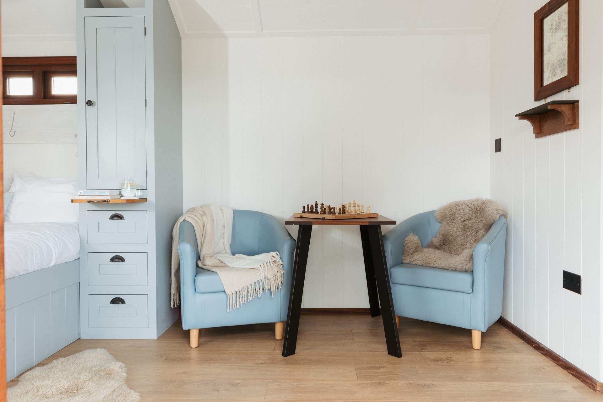 There's so much space inside this truly luxurious hut! 