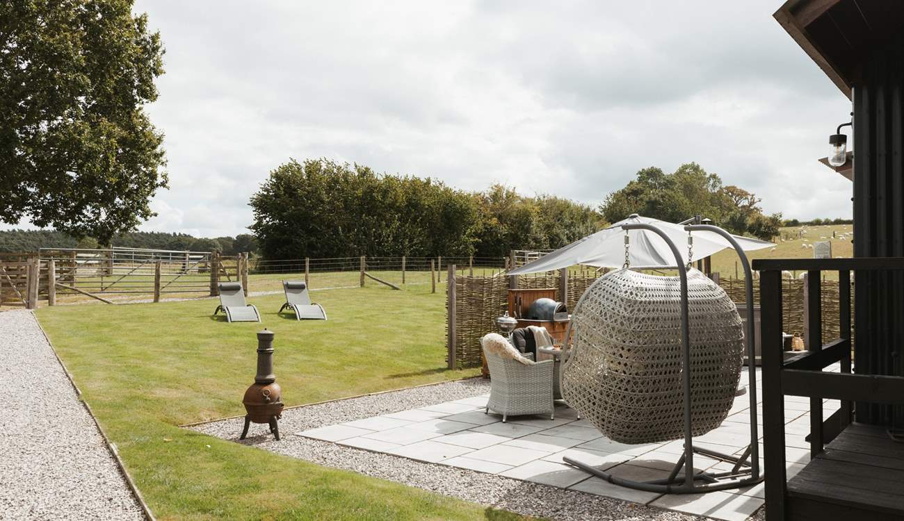 From the sun loungers to the egg chair there are plenty of places to sit and watch the world go by. 