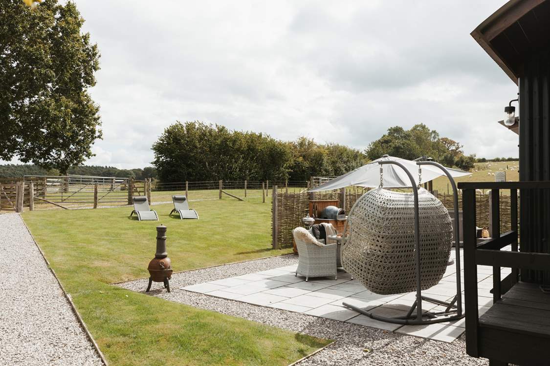 From the sun loungers to the egg chair there are plenty of places to sit and watch the world go by.